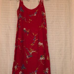Red floral dress